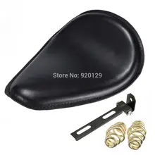 Motorcycle Black leather Bracket Springs Softail Solo Seat for Harley Honda Yamaha Sportster Bobber