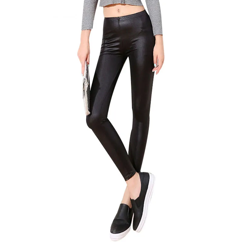 MOBTRS Skinny Leggings Women Black Slim Ankle Length Pants Lady Thin