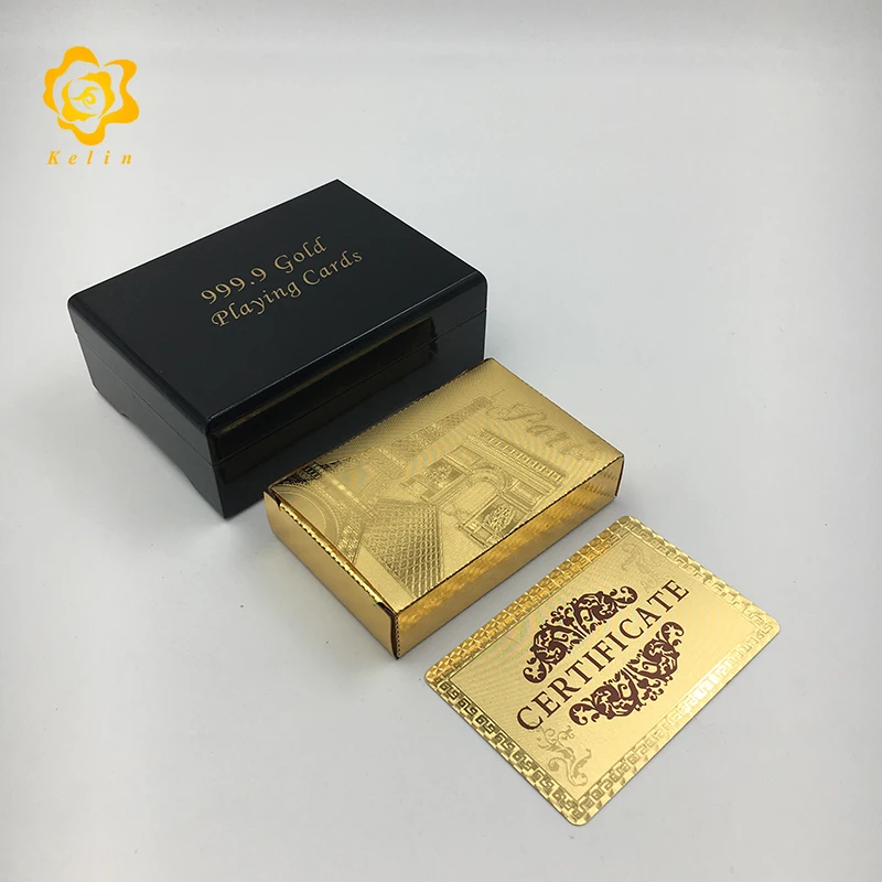 Высокое качество ПЭТ Материал Эйфелева башня изображения 24 К золото фольга игральные карты для Париж сувенир путешественника подарки или развлечения