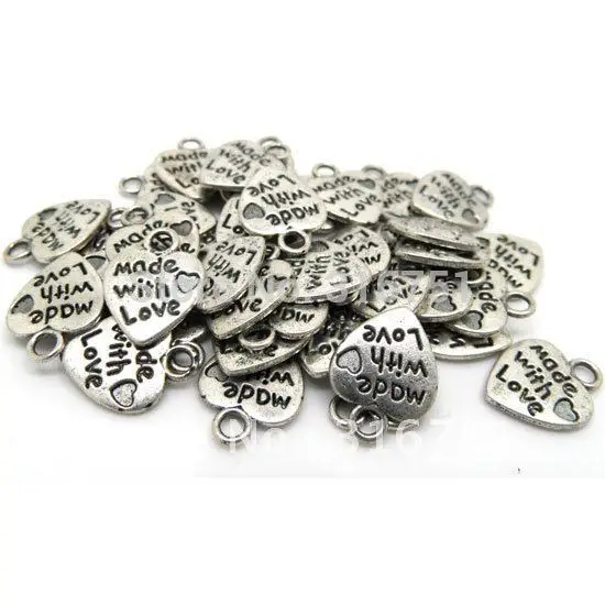 

Hot Sale 100 Pcs Silver Tone Love Heart Charm Pendants 12x10mm(w01779 X 1) Aa