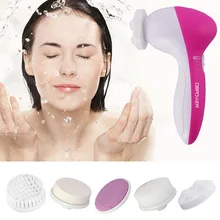 5 In 1 Electric Wash Brush Body Face Skin Cleaner Facial Cleansing Cleanser Brush Face Scrub Clean SPA Beauty Relief Massager