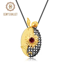 GEM'S балет 925 серебро ручной работы лепесток цветочный кулон ожерелье 0.39Ct натуральный аметист ювелирные украшения для женщин
