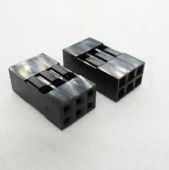 

100PCS 2x3 6 Pin 6P Dupont Jumper Wire Cable Housing Female Pin Connector Header