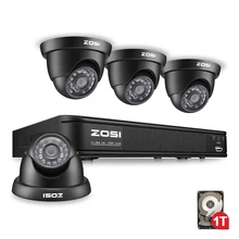 ZOSI 8CH CCTV System 8CH Network TVI DVR with 1TB HDD 4PCS 1280TVL IR Weatherproof Home Security Camera System Surveillance Kits
