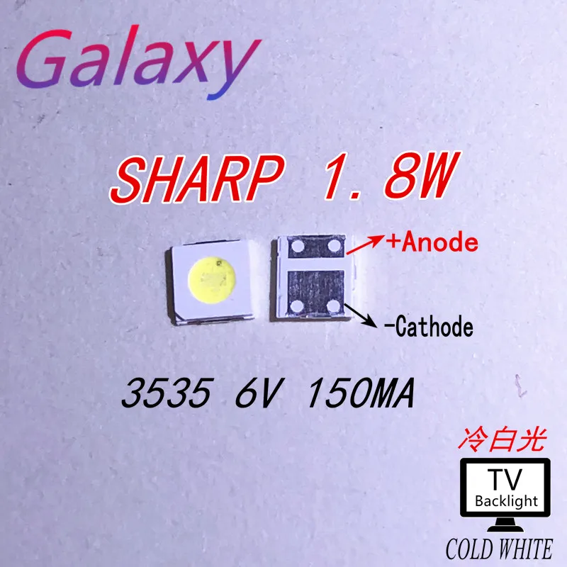 50 шт. светодиодная подсветка для телевизора SHARP LED 3535 3537 высокой мощности 1 8 Вт 6 в