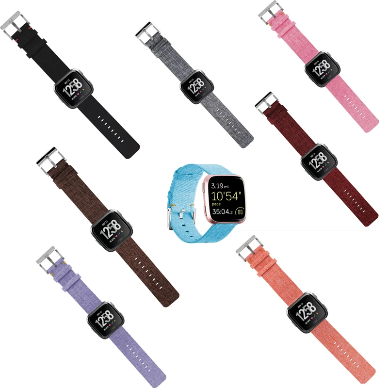 Холщовый ремешок для Fitbit Versa& Versa 2& Versa Lite Smart Watch Band спортивный браслет на Fit bit Versa2 Pulseira Замена