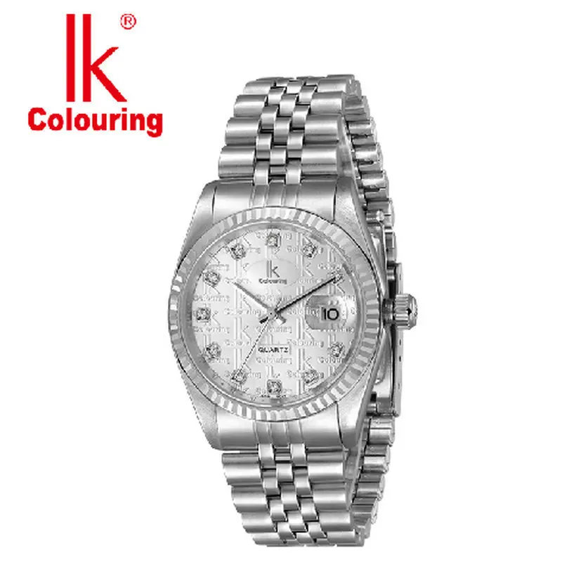 Ik for quartz watch 50 meters waterproof mens watch male watch calendar watch 304 stainless steel