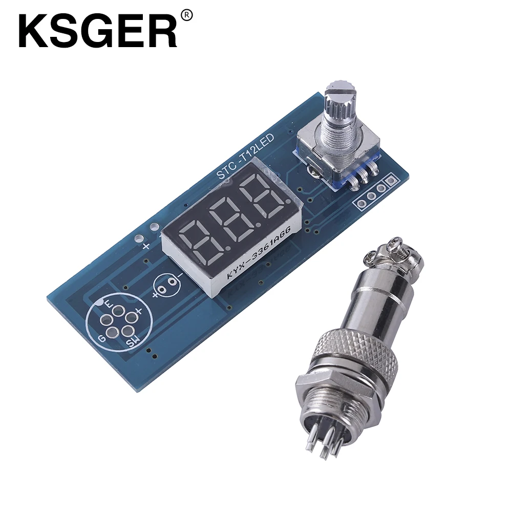 KSGER T12 DIY паяльная станция STC светодиодные наборы GX12 5PIN цифровой регулятор
