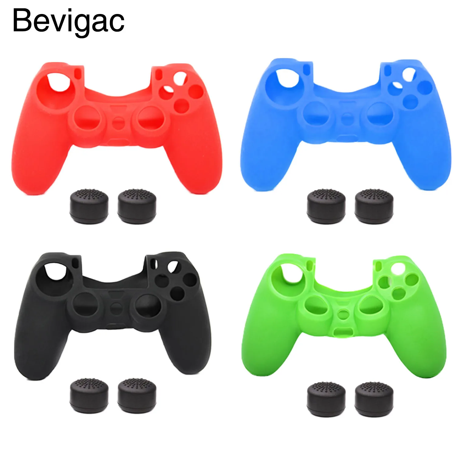 

Bevigac Silicone Analog Controller Gamepad Case Cover 1 Pair Thumb Grips Caps For Sony PlayStation 4 PS4 PS Controller Gagdets