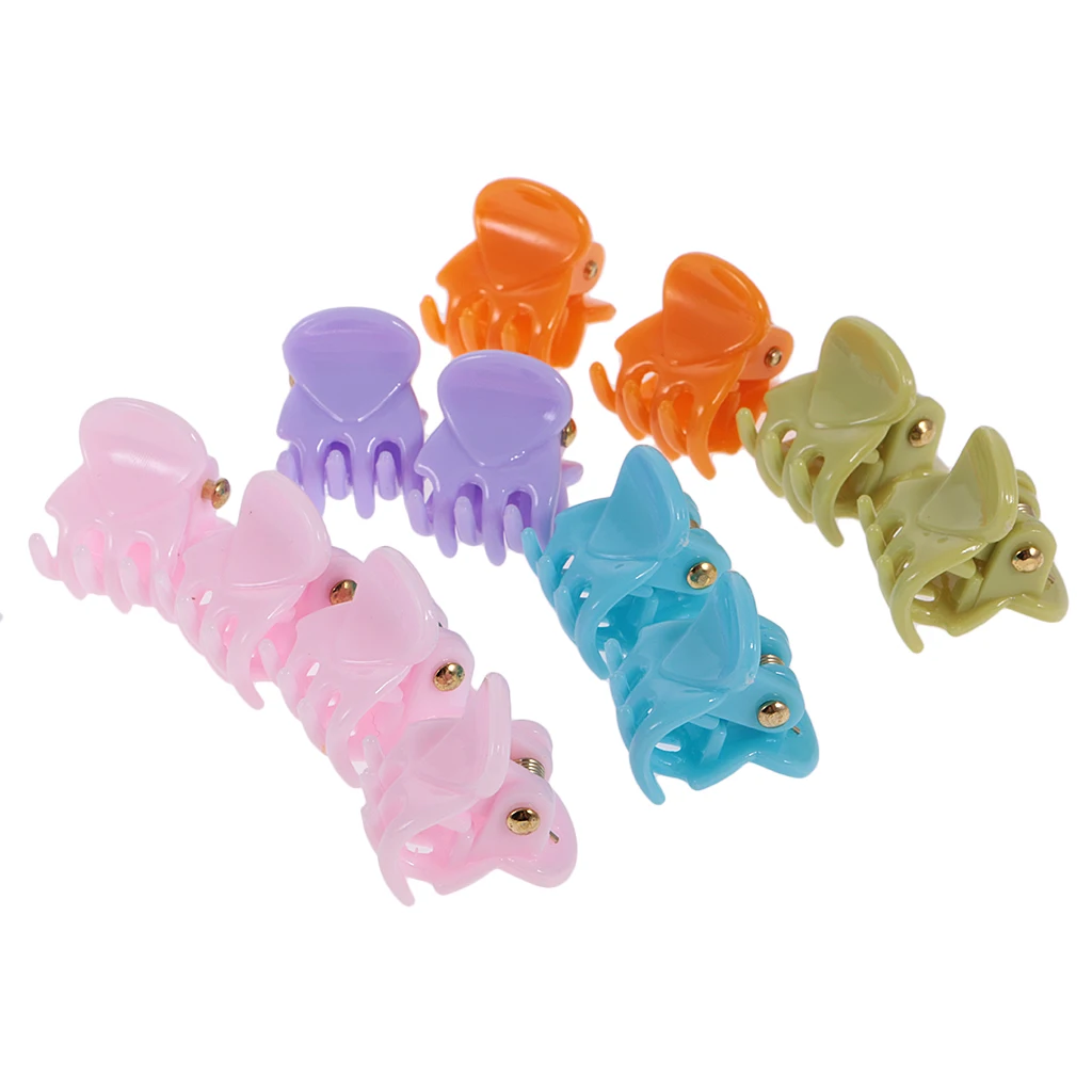 12 Pieces/ Lot Resin Lady Girl Mini Hair Resin Claws Clamps Clips Hair Grips for Holding Hair up and Styling