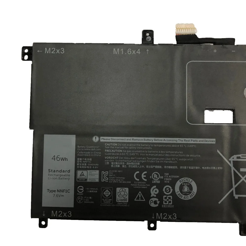  7.6V 46Wh NNF1C new Original NNF1C Laptop Battery For Dell XPS 13 9365 HMPFH XPS13-9365-D1805TS N00