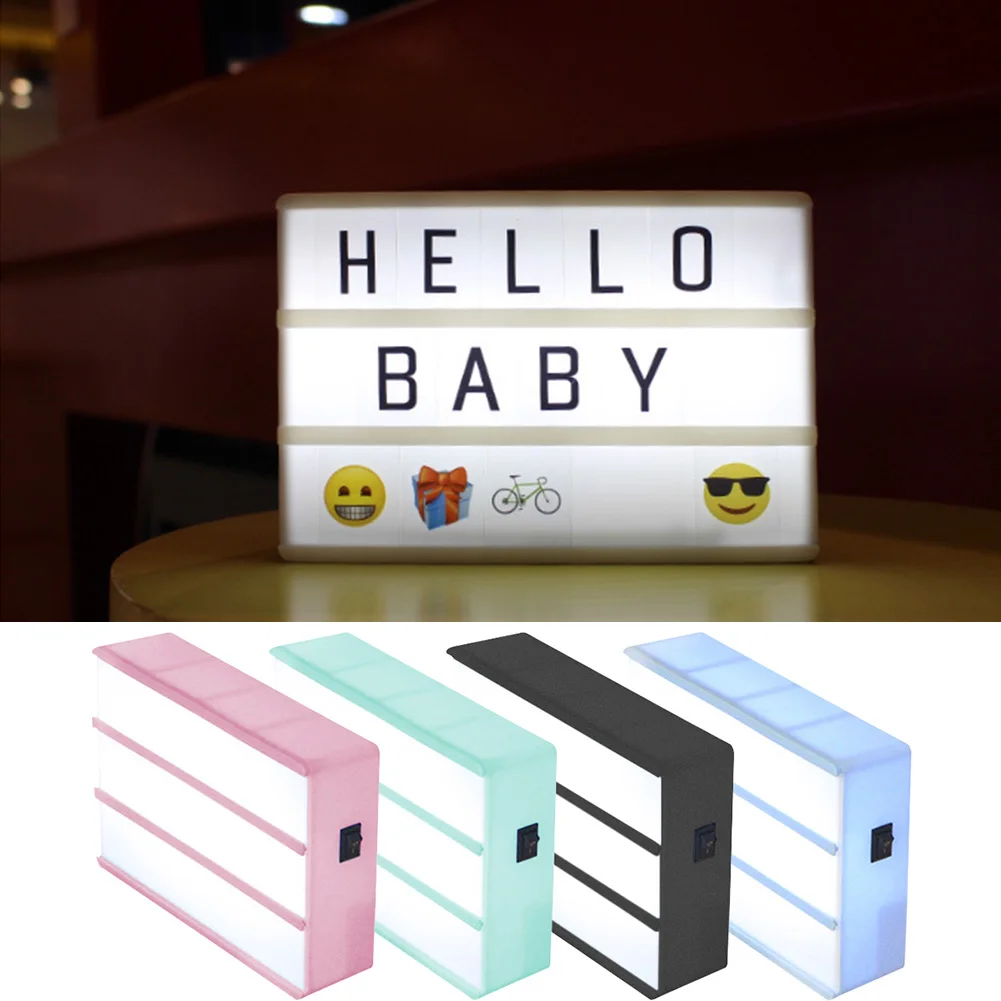 

DIY LED Letters Cards Combination Light Box A6 Size USB AA Battery Night Lamp Symbol Cards Decoration Lamp Message Board