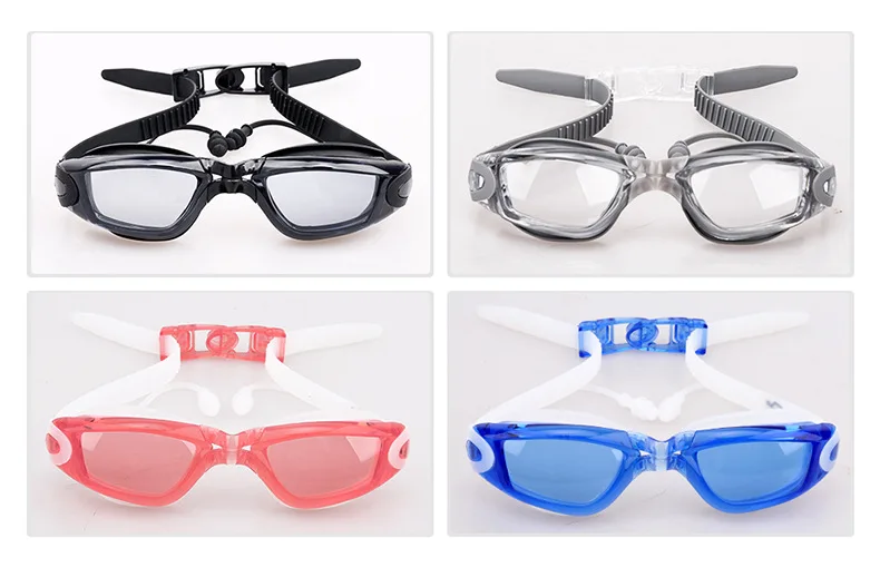 Professional Swimming Goggles with prescriptionAnti-UV Dioptrie Glasses woman Silicone Swim Eyewear With Earplugs