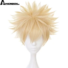 Anogol аниме мой герой Academy Baku No Hero Bakugou катсуки короткий прямой блонд синтетический парик для косплея на Хэллоуин костюм