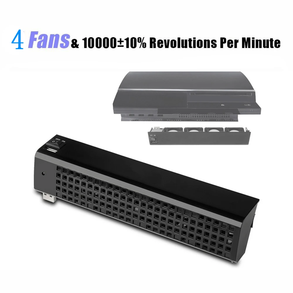 10 шт. Dual USB Hub 4 вентиляторы охлаждения станции для Playstation PS3 (40 г/80 г) игровых