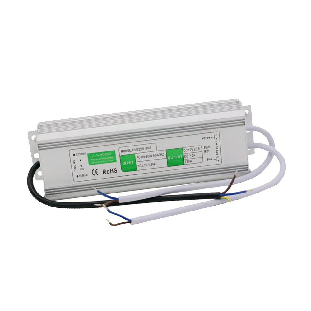 Unidade de Alimentação v a 12 Ip67 à Prova Motorista Transformador Eletrônico ac 110 220 Volt 10 w 30 36 60 100 150 Dip67 Água 12 v 24 Led 6 Luzes e Iluminação