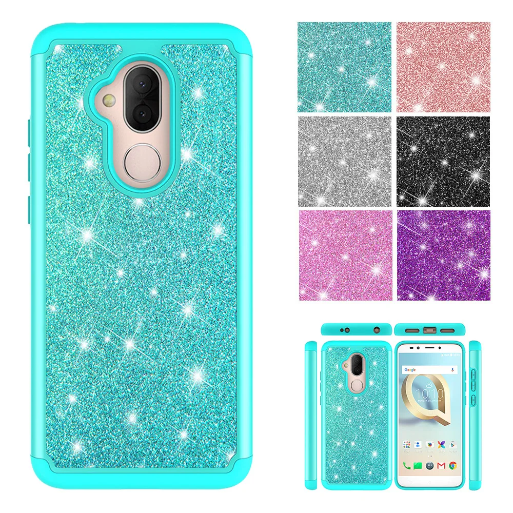 

Phone Cases for Alcatel 7 (2018) Case Glitter Crystal Sequins Dual Layer Cover for Alcatel Revvl 2 Plus (2018) / Alcatel 7 Folio