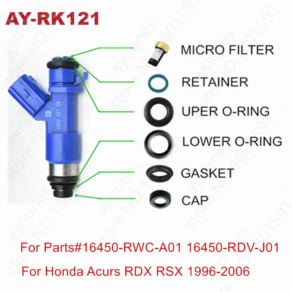 4 Cylinder Fuel Injector Seal O-Ring Kit for Acura RDX 410cc Fuel Injectors