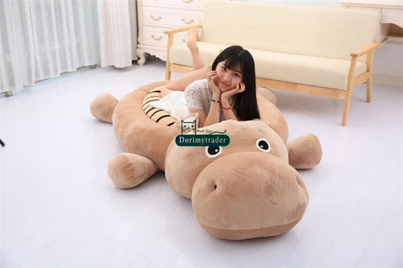 Dorimytrader New Pop Animals Plush Sofa Leisure Tatami Carpet Big Soft Lovely Hippo Tiger Duck Dog Chick Penguin Stuffed Anime Toys 200cm X 100cm Home Decoration Gift  DY61696(19)_1