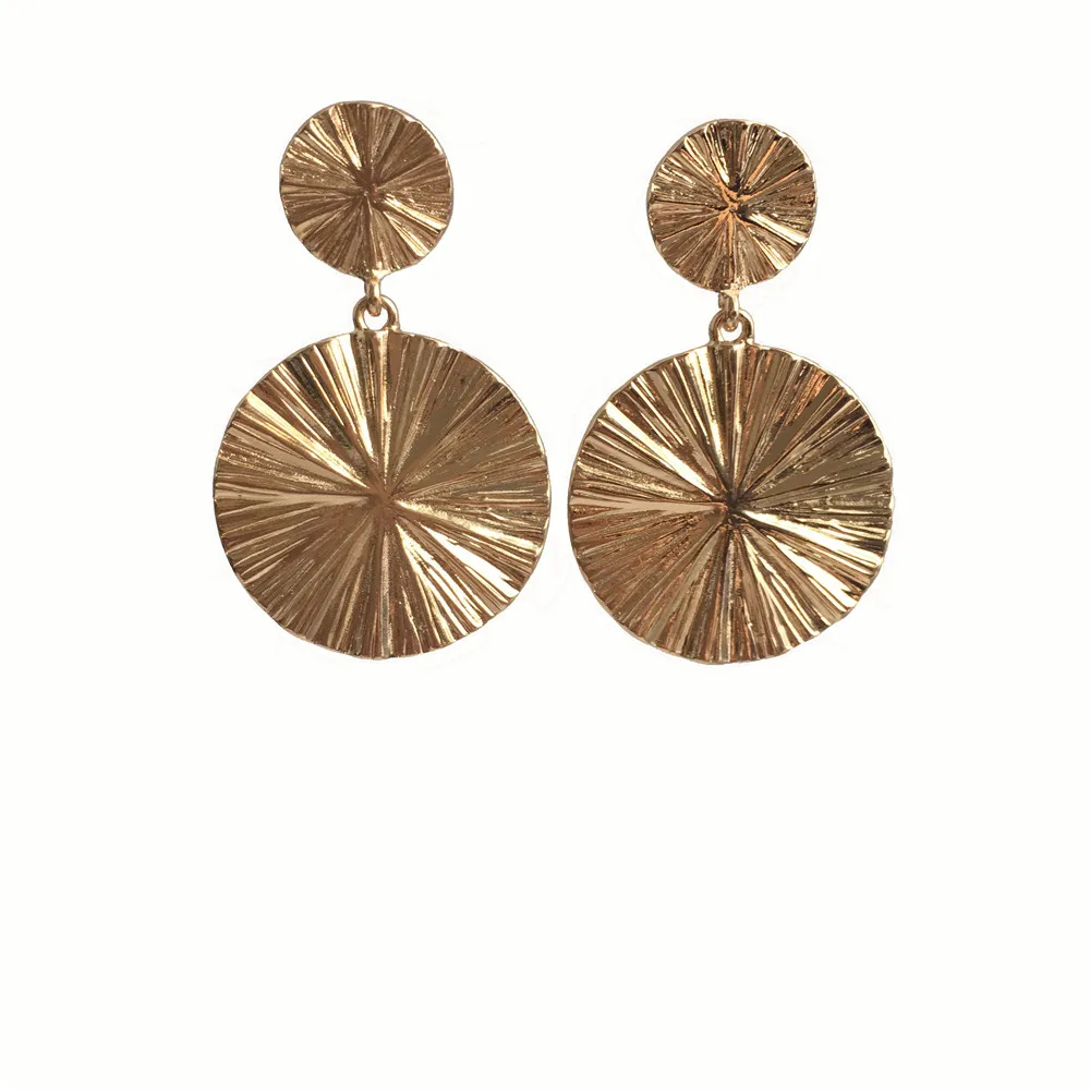 

CASUAL WOMEN EARRING GOLD COLOR PLATING SCULPTURE IRREGULAR DROP EARRING