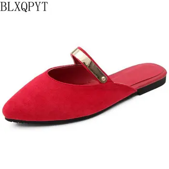 

BLXQPYT New Fashion Women Slide On Slip On Mule Loafer Flats Shoes Slides Slippers Sandals Shoes Woman Mules Flip Flops Y-018