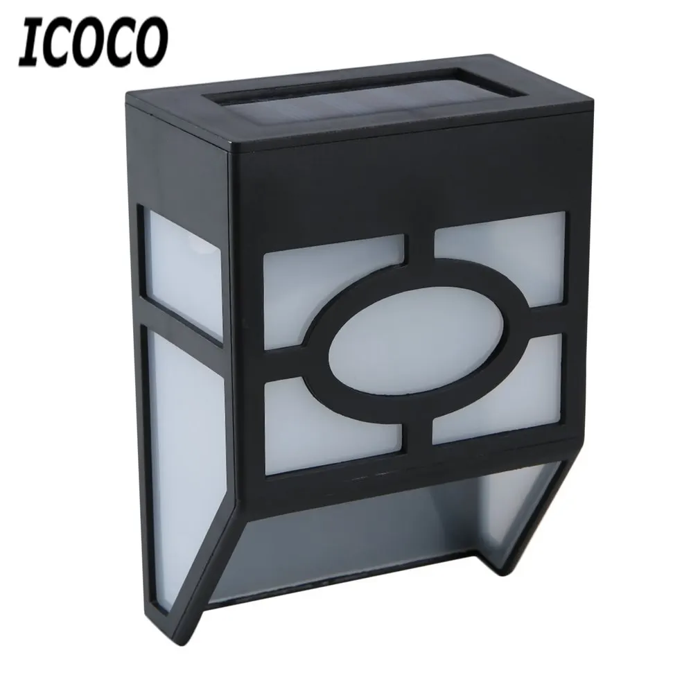 

ICOCO Waterproof Solar Powered LED Wall Mount Light Low Power Consumption Super Bright Outdoor Garden Pathway Fence Light Lamp