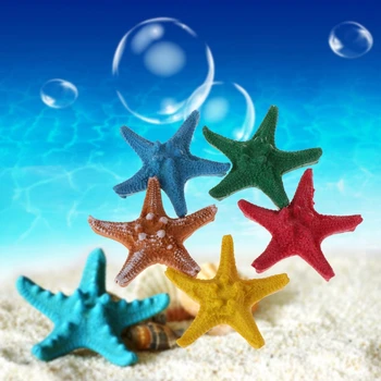 

5 Color Artificial Starfish Aquarium Ornaments Hard Resin Fish Tank Decoration