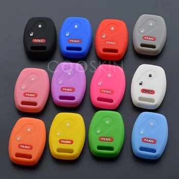 

100pcs/lot silicone rubber car key cover case for HONDA for Accord Civic CRV Pilot Fit City 2 Button key protector with PANIC