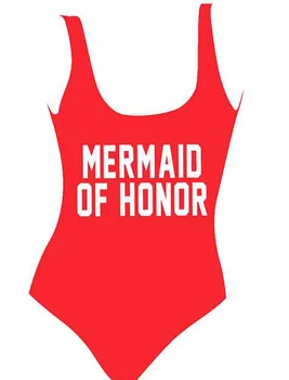 

MERMAID OF HONOR Bodysuit Girl Low Back Swimsuit Sexy Jumpsuit One Piece Bathing Suit Hipster Style Beachwear Swimwear Catsuit