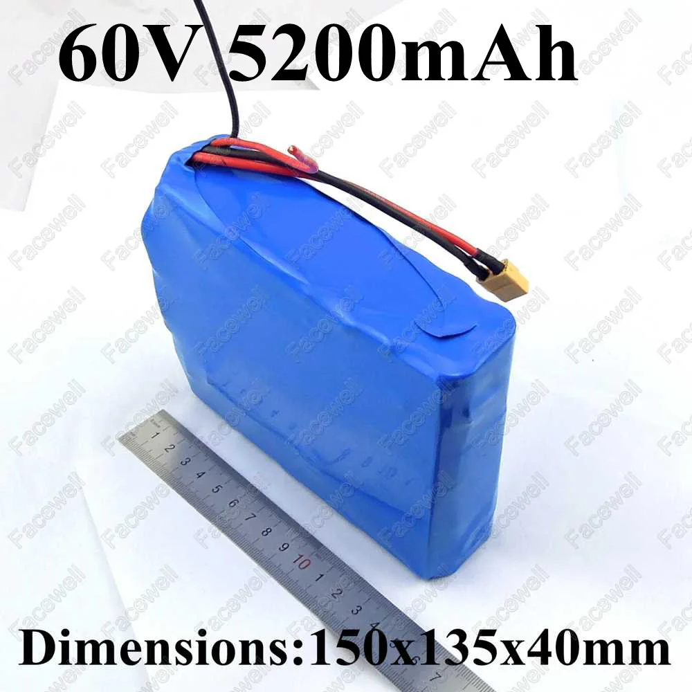 60v 5.2ah Liion Lithium 16s2p 18650 5200mah 2600mah X2 Not 4.4ah 15a