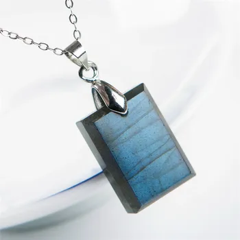 

Genuine Blue Natural Labradorite Gemstone Crystal Necklace Charms Crystal Women Pendant 20*15*6mm