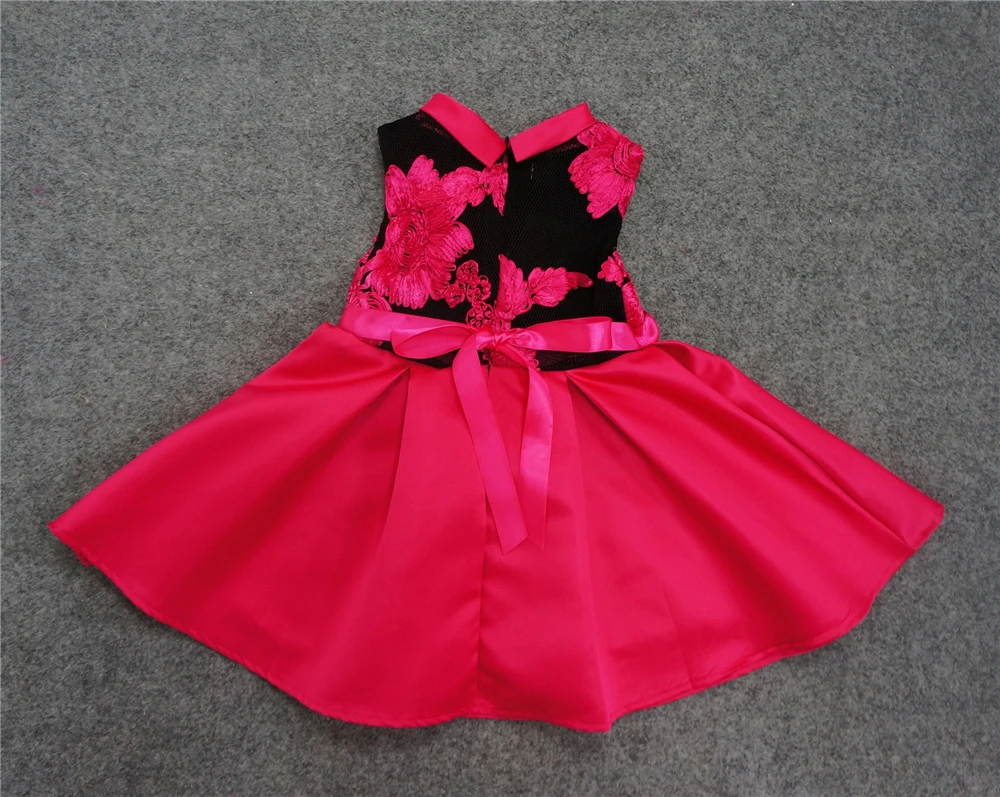 Yeedison Elegant Girls Dress Flower Bow Children Party Wedding Princess Dress Summer Sleeveless Kids Ball Gown For Girls Costume (1)