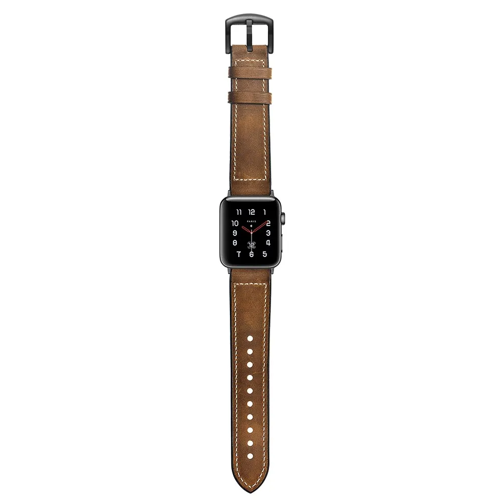 Красочный кожаный ремешок для Apple Watch Series 4 3 2 1 ремешок для iwatch заменяет дышащий спортивный ремешок для часов 38 40 42 44 мм