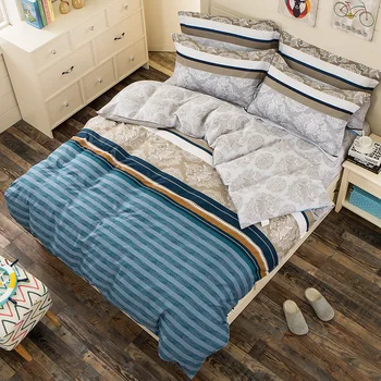 

Beauty Floral Stripe Print Duvet Cover Sets For Single Double Bed Kids Adults 6 Sizes 100% Cotton Bedding Sets XF641-4