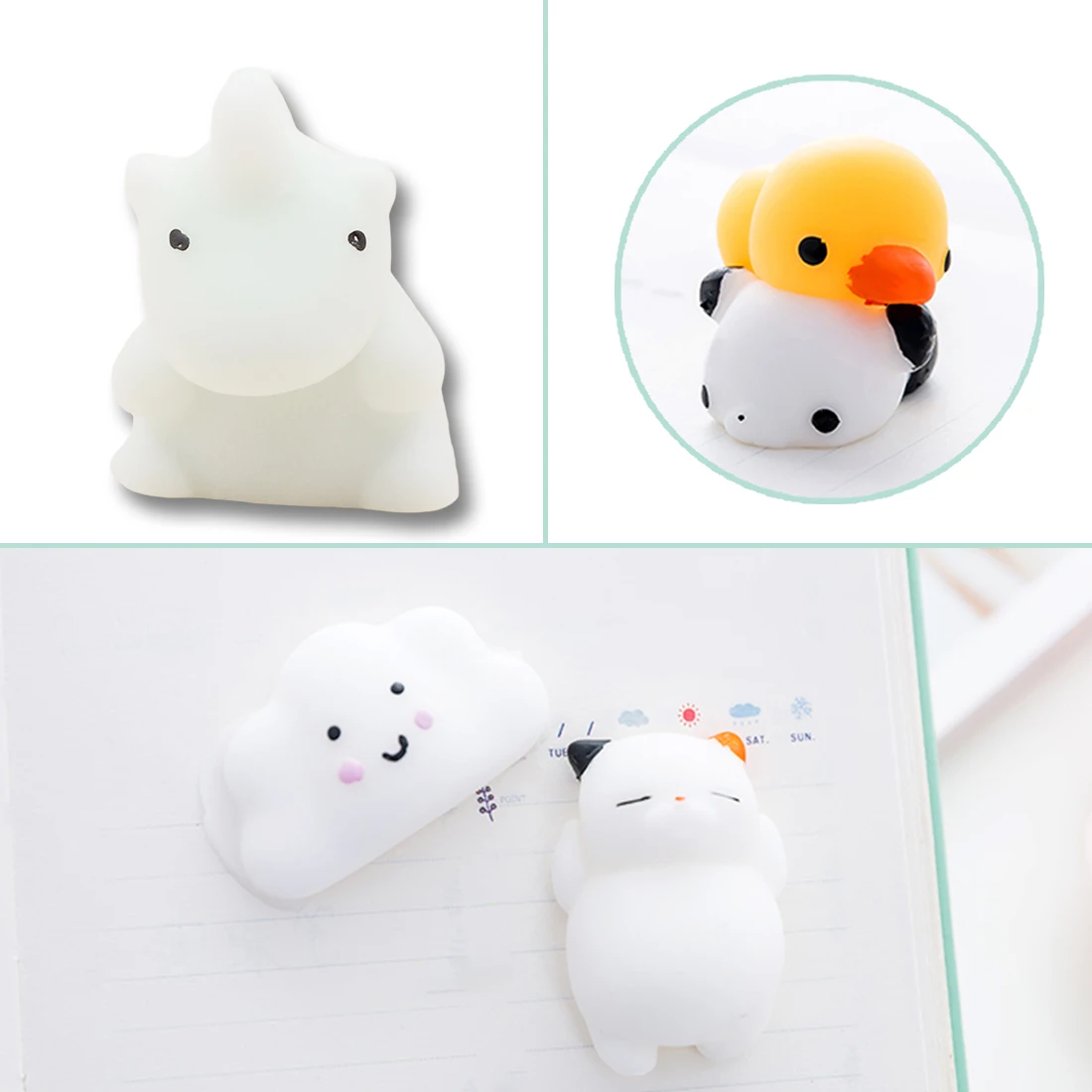 

Etmakit Mini Soft Squishy slow rising kawaii Toy Fidget Hand Squeeze Pinch Phone Cat Stress Reliever Decor animal Toys