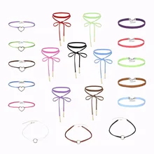 20 Pcs Special Design Gothic Chokers Set Fashion Style Choker Handmade Necklace Long Velvet Collar Necklace Adjustable RBR148