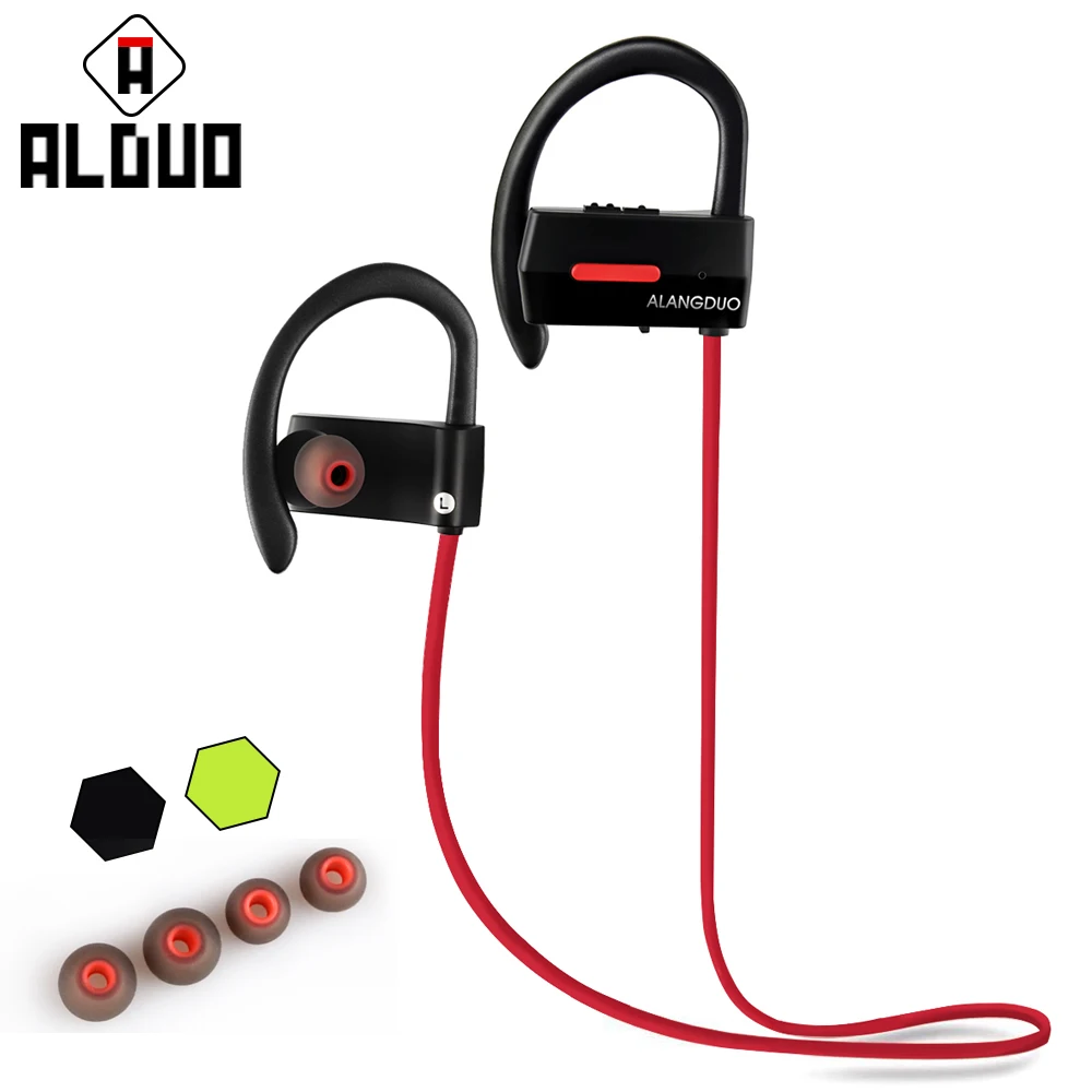 Беспроводные Bluetooth наушники ALANGDUO спортивные для бега с шейным ремешком гарнитура