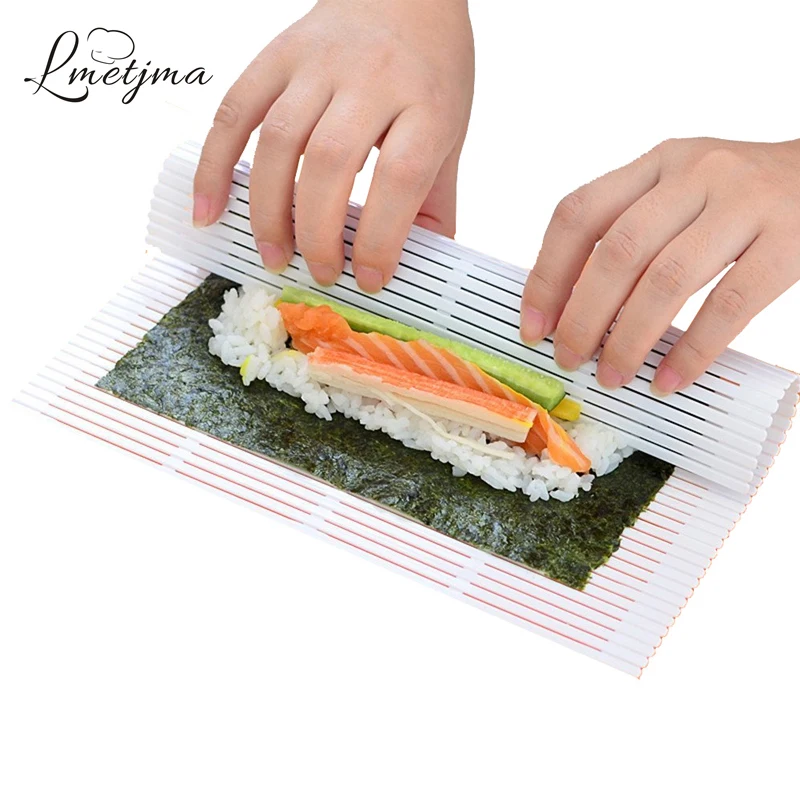 Lmetjma Silicone Sushi Rolling Mats Kitchen Sushi Mat Plus Non