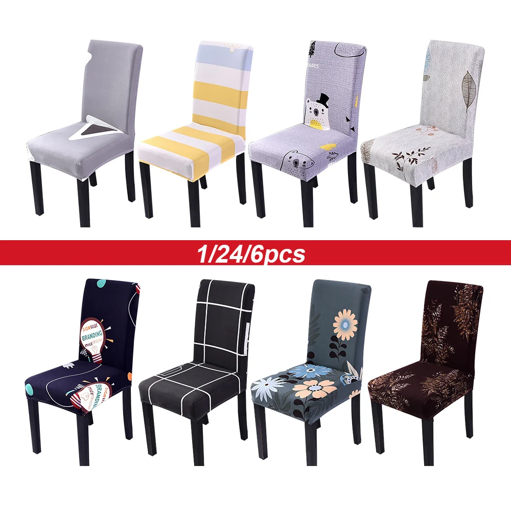 

1/2/4/6pcs chair cover elastic seat chair covers removable and washable stretch banquet Hotel Dining room office chair cover