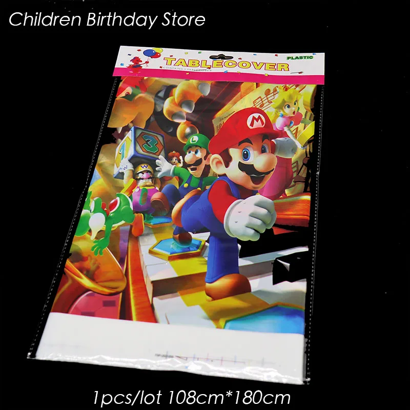 

1pcs/lot Super Mario Bros disposable tablecloths Mario Bros birthday party decorations Super Mario Bros plastic tablecloths