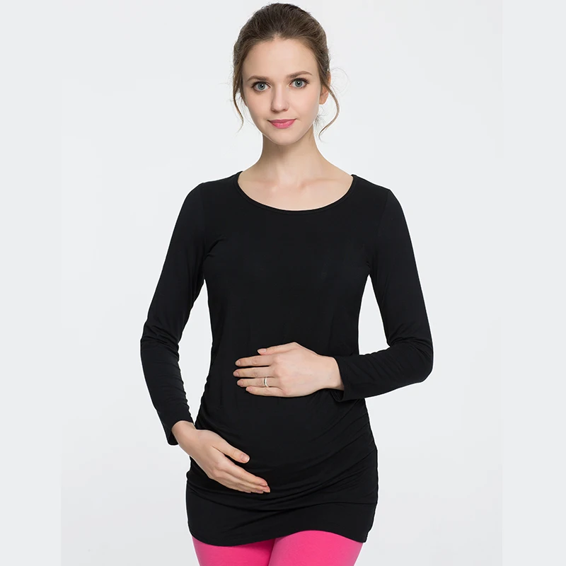 Мэгги Walker Новинка весны для беременных Для женщин футболки Средства ухода за кожей для будущих мам одежда хлопок Длинные рукава тонкий Повседневное Топы корректирующие плюс Размеры 3XL