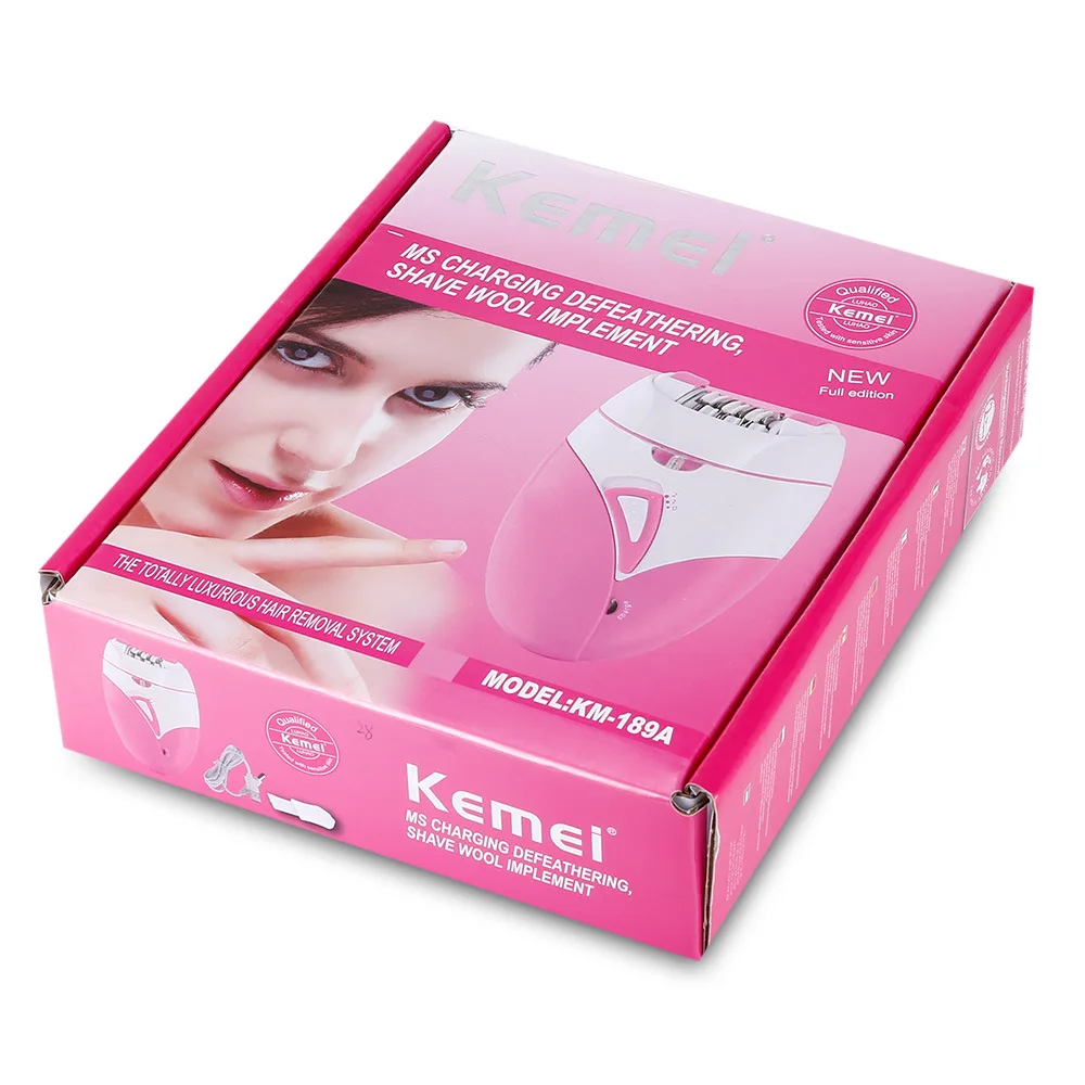 Kemei KM-189A электрический эпилятор женщина беспроводные волос Эпилятор бритвы нога бритвенный станок машинка для эпиляции волос