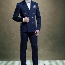 Best продажи Slim Fit Жених Королевский синий Смокинги для женихов Костюмы дружки Жених Костюмы(куртка+ Брюки для девочек+ галстук