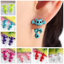 2015 New Multiple Color Fashion Hot Cute Kitten Ear Jewelry Fine Cat Stud Earrings For Women Gifts EH0007-B