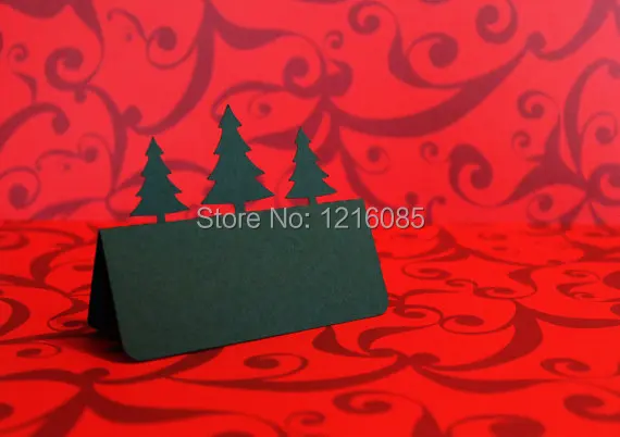 

Pine Trees Place Cards Set Placecards Elegant Wedding Custom Anniversary table escort Card