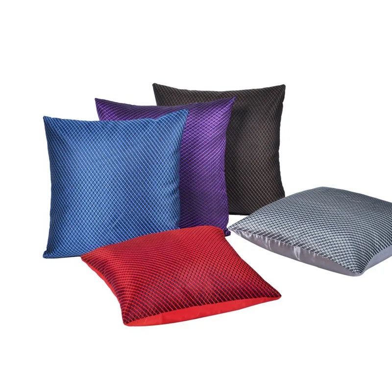 

Summer Solid Soft Silk Pillow Case Travelling Home Living Room Pillow Case