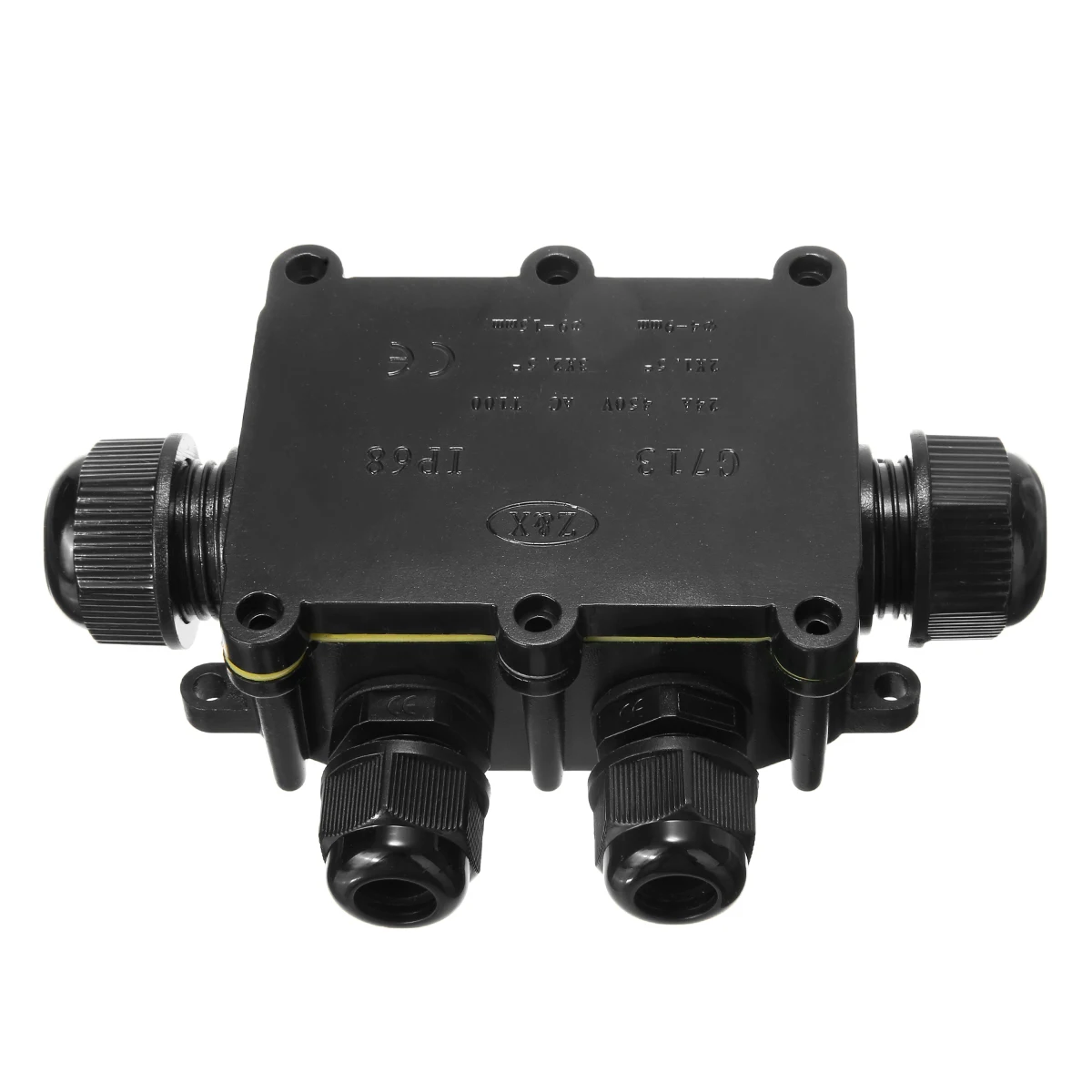 New 450V 24A 4 Way Plastic Waterproof Electrical Junction Box Cable Wire Connector Dust-proof IP68 Junction Box Case Black