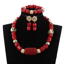 Простой комплект украшений из коралловых бусин, ожерелье из натурального коралла, серьги, браслет, набор винно-красных свадебных бусин, ювелирное изделие, новинка CNR688