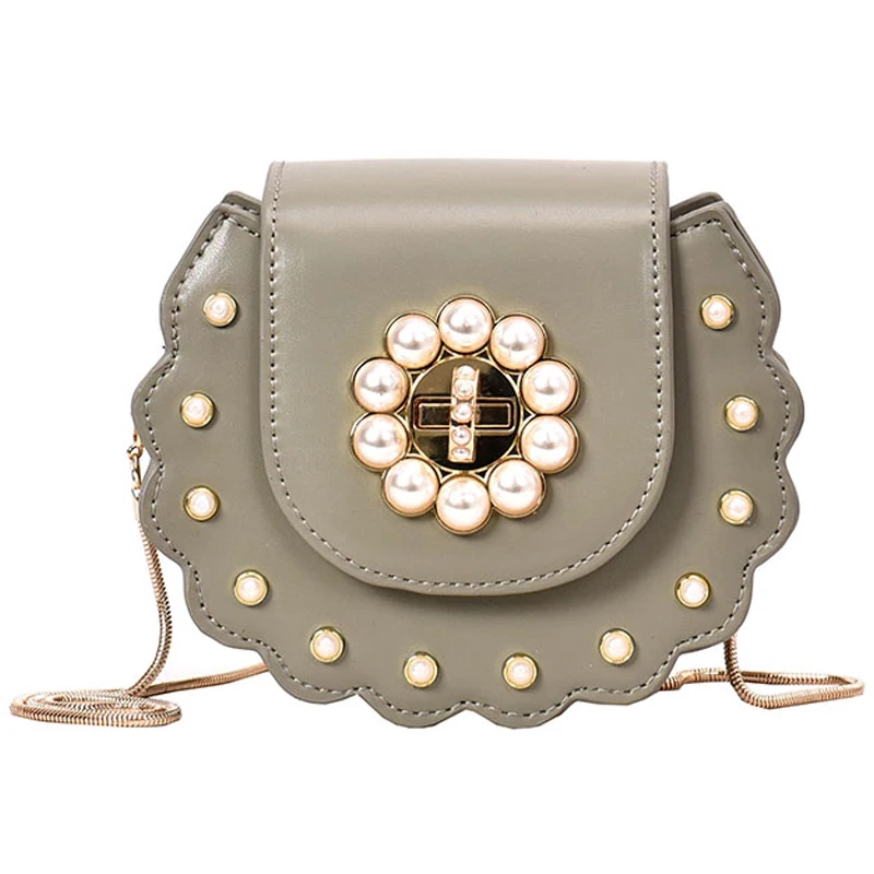 

Fashion Pearl New Saddle Bag Women Crossbody Bags Pu Flip Bag Women's Designer Handbags Chic Lock Chain Shoulder Messenger Bags