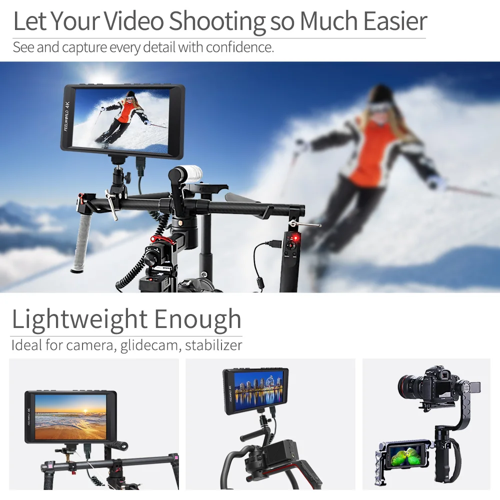 Монитор для камеры Feelworld F450 4 5 дюйма IPS 1280x800 HD 4K|camera field monitor|field monitorcamera monitor |